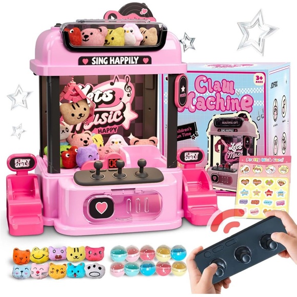 Claw Machine Toy for Kids w/ Remote Control Kawaii Plush Game Pink NEW - Picture 1 of 3
